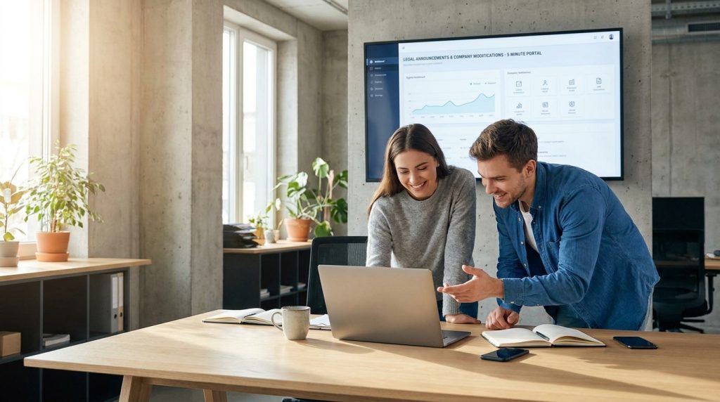 gérez facilement vos annonces légales et modifiez les informations de votre startup ou side-project en seulement 5 minutes. simple, rapide et sécurisé.